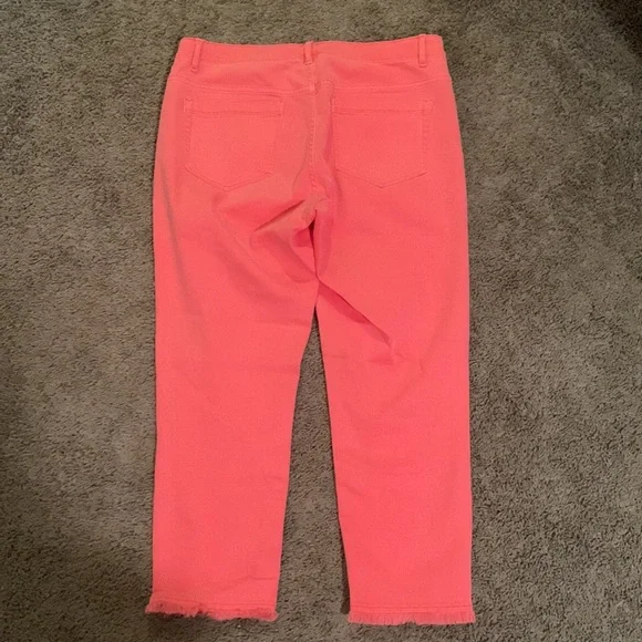 J.Jill Denim Authentic Fit Cropped Coral Pants SZ 8 - Picture 4 of 8